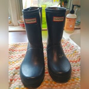 Hunter Navy Rain Boots Kids 11